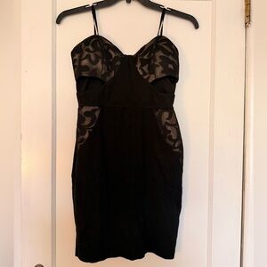 Mystic Black Dress with Lace & Cut-out Details